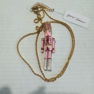 Betsey Johnson pink nutcracker necklace BNWT